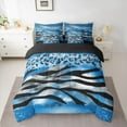thumbnail image 2 of Castle Fairy Zebra Cheetah Print Bedding Comforter Set,Abstract Gradient King Bedding Sets, 2 of 8