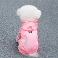 thumbnail image 5 of Waterproof Dog Raincoat, 4-Legged Dog Rain Jacket with Hood, Reflective Lightweight Outdoor Rain Poncho Gear for Small Dogs Pink S, 5 of 7