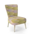 thumbnail image 2 of Designart "Golden Geometrical Fish Scale" Upholstered Mid-Century Accent Chair - Arm Chair, 2 of 5