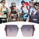thumbnail image 5 of Gafas de sol sin marco cuadradas con recorte, gafas de sol de tiro callejero de moda con montura grande, hechas de PC, 5 of 5