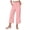 Pink, variant on felwors Capri Women Wide Leg Trendy High Waisted Baggy Straight Casual Summer Stretch Denim Capris Pants Pink for Size L