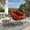Orange, variant on Egg Shape Wicker Rocking Chair Thick Cushion Modern Lounger for Balcony and Garden Comfy Rocking Chair for Indoor and Outdoor Relaxation
