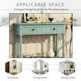 thumbnail image 3 of Farmhouse Console Table with 2 Drawers, SEGMART Wood Console Table with Storage Shelves, Entryway Narrow Long Table, Elegant Console Table for Living Room Entryway Hallway Foyer, Retro Blue, 3 of 9