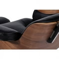 thumbnail image 6 of Emodern Furniture Mid Century Lounge Chair with Ottoman, Italian Leather, Black Walnut, 6 of 6