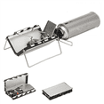 thumbnail image 2 of 2X Camping Stove Outdoor Portable Windproof High-Power Cassette Gas Stove Picnic Accessories,2 x Camping Gas Stove kit,Silver, 2 of 8