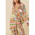 thumbnail image 5 of Women's Multicolor Boho Floral Print Buttoned Long Sleeve Shirt Dress | [ZhiHiMeRi] | (US 12-14)L, 5 of 12