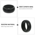 thumbnail image 3 of OULII 4 Pcs Bague pour Hommes en Silicone Noir Rond avec Confort, 3 of 7