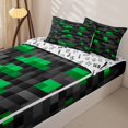 thumbnail image 3 of Erosebridal Pixel Check Print Zipper Queen Comforter Set with Fitted Sheet and 2 Pillowcases,Modern Geometric Game Zipper Bedding Set For Boys,Gamepad Reversible,4-Piece, 3 of 7
