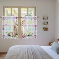 thumbnail image 3 of Easter Cute Bunny Kitchen Curtains 45 Inch Length, Eggs Spring Daisy Flowers Colorful Striped Tiers Curtains for Bathroom Bedroom Cafe, Light Filtering Window Treatment Drapes 2 Panels 42"Wx45"L, 3 of 8