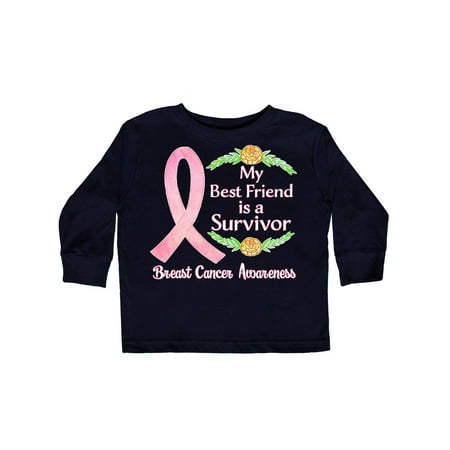 

Inktastic My Best Friend is a Survivor Breast Cancer Awareness Gift Toddler Boy or Toddler Girl Long Sleeve T-Shirt