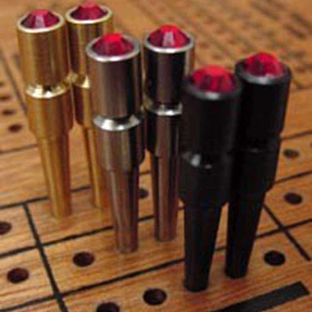 Quality Cribbage Pegs 1/8" Metal Gemtop Crib Pegs (Brass, Stainless