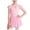 Pink, variant on Dance Practice Dress for Girls, Sequin Net Skirt with Bow Back, Short Sleeve Bodysuit, Stretchy Spandex Leotard Top, Twirly Layered Skirt, Flattering Neckline