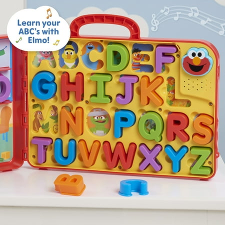 Sesame Street Elmo’s Learning Letters Bus Activity Board, Preschool Learning and Education, Yellow, Kids Toys for Ages 2 up