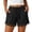 Black-b, variant on Vivianyo HD Women's Drawstring Elastic Waist Casual Shorts, Lightweight Summer Linen-Look Shorts with Pockets, Women's Beige, Sizes S-3XL