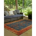 thumbnail image 2 of Unique Loom Outdoor Traditional Collection Area Rug - Legacy (5' 3" x 8' Rectangle Navy Blue/Brown), 2 of 8