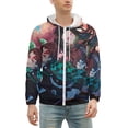 thumbnail image 2 of Demon Slayer Zip Up Hoodies Unisex Realistic 3D Print Sweatshirt Long Sleeve Hooded Jacket Coat 4XL, 2 of 8