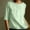 Green#1, variant on LEBONYARD Tops for Women 2024,Women's Solid Color Loose Round Neck Middle Sleeve Folded Cotton Linen Shirt Top Gray S