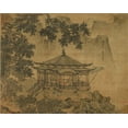 thumbnail image 2 of China Southen Song Dynasty 32x26 White Modern Wood Framed Museum Art Print Titled - A Pavilion, 2 of 4