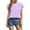 Purple, variant on Ruffle Sleeve Tops for Women Dressy Casual Chiffon Flowy Tee Shirt Round Neck Summer Cute Blouses Loose (XL, White)