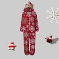 thumbnail image 5 of Fgnfyis Family Matching Christmas Pajamas Red Snowflake Print Zipper Hooded Long Sleeve Soft Cozy 2 Piece Pajamas Set Tops Pants Sleepwear, 5 of 6