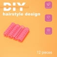 thumbnail image 4 of 12 Pcs Pink Plastic DIY Hair Styling Roller Curlers Clips, 4 of 5