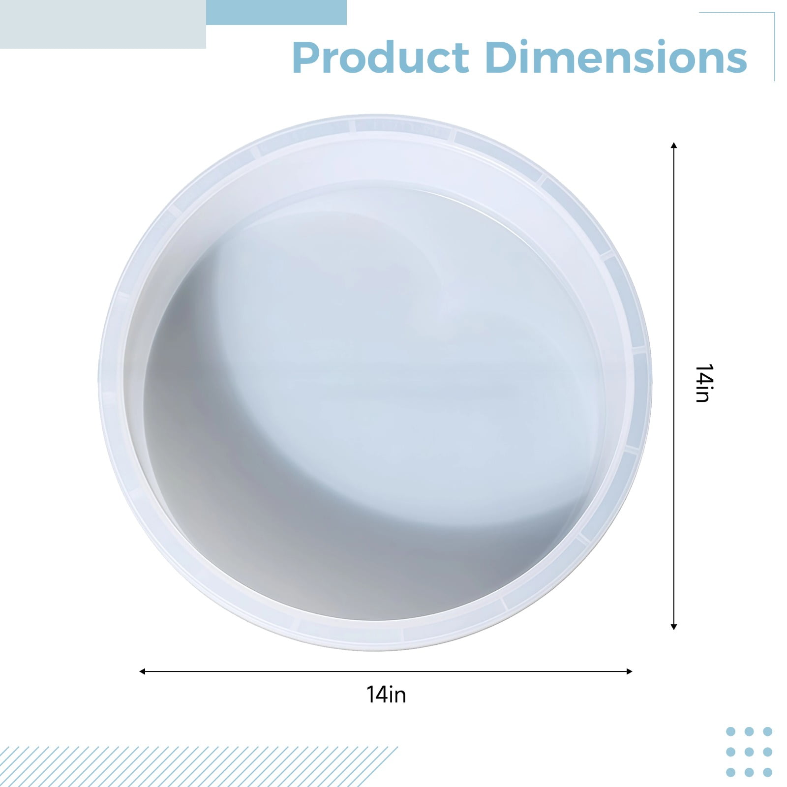 DIY Extra Large 14in Round Silicone Molds for Resin, Quality Epoxy Molds for Table, Chair, Clock, 14 in Mold for Craft Projects