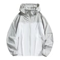 thumbnail image 2 of Fengqque Men's UPF 50+ Sun Protection Hoodie Jacket Zip Up Lightweight Long Sleeve Color Blocked UV Fishing Shirts Quick Dry Zip Pockets Gray XL(XL), 2 of 6