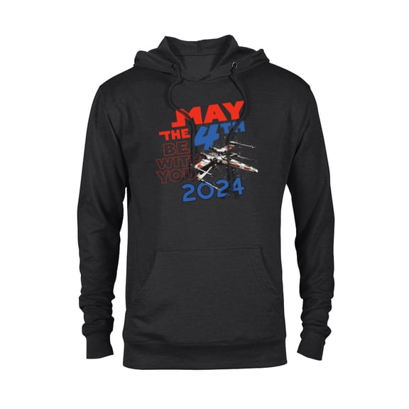Star Wars May the 4th Be With You 2024 Luke’s X-Wing Fighter - Pullover Hoodie for Adults - Customized-Black
