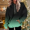 thumbnail image 2 of Tunic Tops for Women Loose Fit Leggings Winter Fall Hooded Long Sleeve Dolman Off the Shoulder Drawstring Gradient Print Leisure Cotton Sweatshirts Hoodies(Light Green,XL), 2 of 5