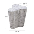 thumbnail image 7 of Maklaine Modern Contemporary White Marble Finish Short Side Table, 7 of 7