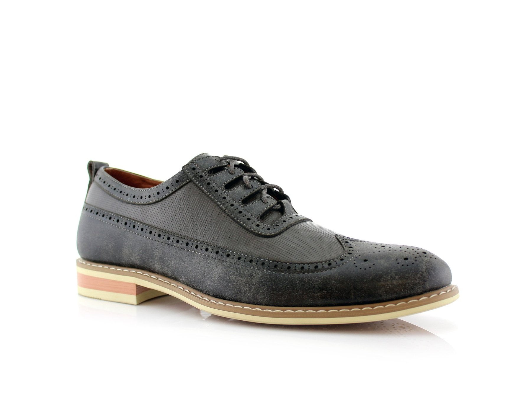 Original Perforation Wingtip Vintage Shoes | Josh | Men's Fashion Outfit 11 / Grey