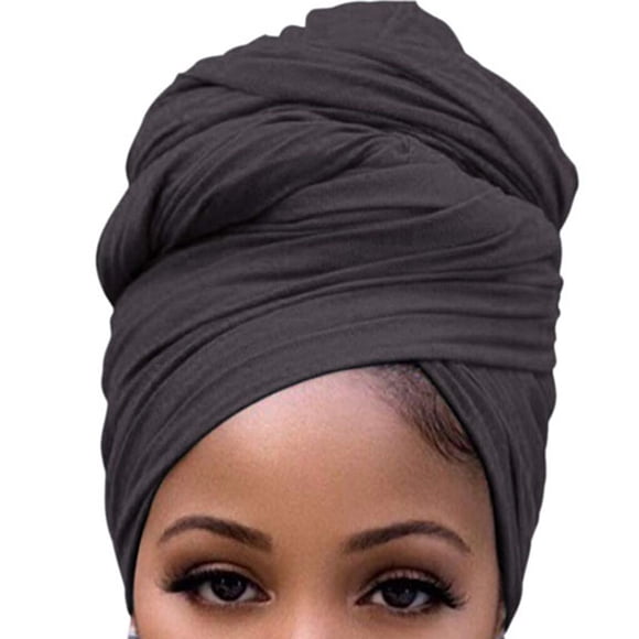 Turban Knot Simple Style Hijab Multipurpose Beanie Stretch Headscarf Breathable Loss Bonnet Headwear for Women Accessories Dark gray