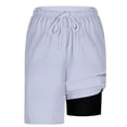 thumbnail image 6 of KIHOUT Men's Solid 2-in-1 Beach Swim Trunks - Quick Dry Polyester, Elastic Drawstring Waist, Built-in Liner & Pockets for Summer, 6 of 6