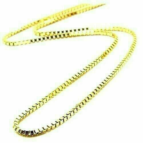 10K Solid Yellow Gold Box Necklace Real Gold Chain Lobster Lock