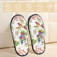 thumbnail image 2 of Fotbe Birds And Flowers Pantuflas Peludas para Mujer con Estampado, Zapatillas de Peluche, Zapatos de Invierno para Casa, Uso Interior y Exterior-Medium, 2 of 8
