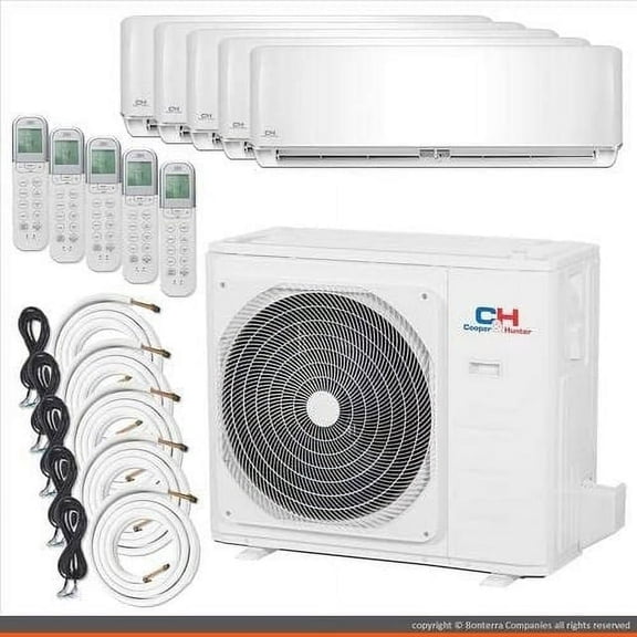 Five 5 Zone Ductless Mini Split Air Conditioner Heat Pump 9000 9000 9000 12000 24000 Multi 19 Seer