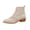 17#Khaki, variant on Women Breathable Hollow Fly Knit Sock Ankle Boots Pointed Toe Stacked Wood Low Block Heel Slip On Stretch Short Booties