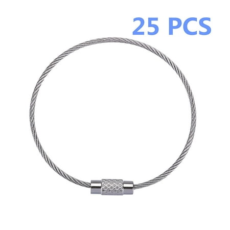 cable keychain loop loops chains stainless ring key chain rings pcs aircraft wire tags steel dialog displays option button additional