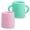 Pink/Green, variant on PopYum Silicone Training Cup 2-Pack for Baby and Toddler, tumbler (mint green, pastel pink)
