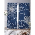 thumbnail image 3 of Blue Flowers Sheer Curtains 108 Inch Length 2 Panels Set Window Treatments, Spring Floral Botanical Modern Art Rod Pocket Semi Curtains for Living Room/Bedroom/Kitchen Décor, 104"W x 108"L, 3 of 7