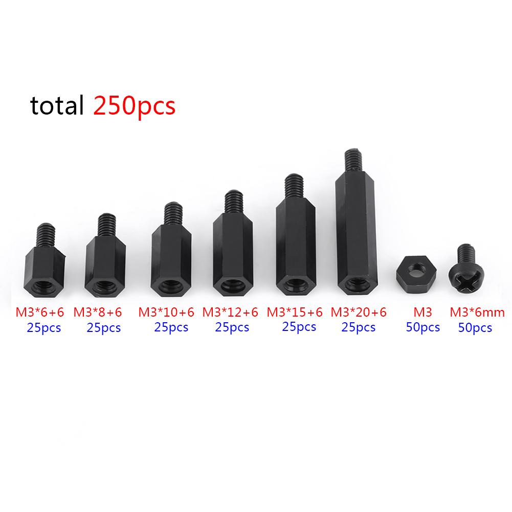 250Pcs M2 //M3 Hex Column Standoff Spacer Pillars Screws Nuts Assortment Kit with Storage Box M3 Male to Female