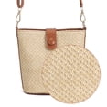 thumbnail image 4 of Deago Women Straw Crossbody Bag Beach Handmade Rattan Shoulder Bags Hand Woven Leather Straps Straw Clutch Purse Vacation (White), 4 of 9