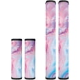 thumbnail image 1 of Hinthetall Refrigerator Door Handle Covers Set of 4, Home Washable Kitchen Appliance Handle Covers Home Decor for Dishwasher Microwave Oven, Fridge Door Cloth Protector, Purple Marble Print, 1 of 7