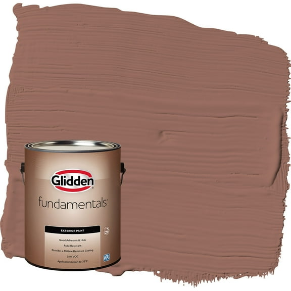 Glidden Fundamentals Safari Brown / Brown Flat Exterior Paint, 1 Gallon