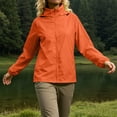 thumbnail image 6 of Dwellite Women Rain Jacket with Hood Lightweight Windbreaker Athletic Running Top Zip Up Outdoor Coat Saffron S, 6 of 6