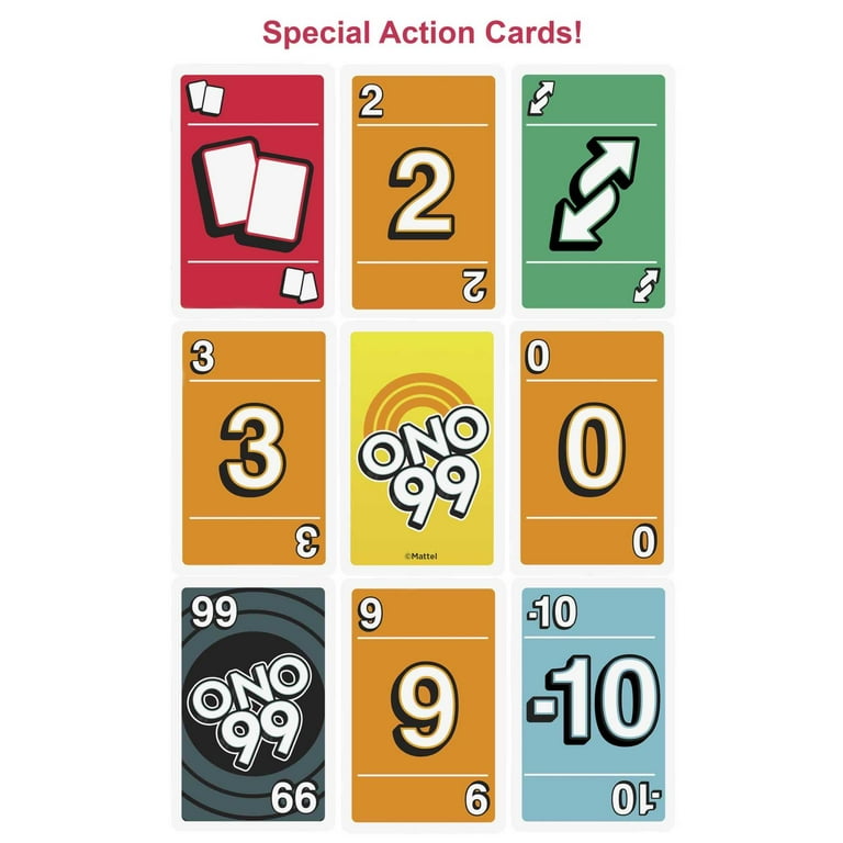 ONO 99 Card Game for Kids & Adults, Fun Math Skills Practice