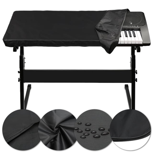 Vensio 61-Key Black Stretchable Piano Keyboard Dust Cover Dirt Proof Washable Electronic Keyboard Protector