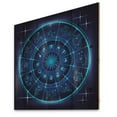 thumbnail image 2 of Designart 'Zodiac Signs With Neon Deep Blue Horoscope Circle' Modern Print on Natural Pine Wood, 2 of 5