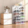thumbnail image 3 of HOGESA Cajas de Zapatos Pl&aacute;stico, Paquete de 12 Cajas de Almacenamiento de Zapatos, 33.5x23x14cm, Hasta Talla 44, Zapatero Pl&aacute;stico Plegable y Apilable, Impermeable, Ventilaci&am, 3 of 9