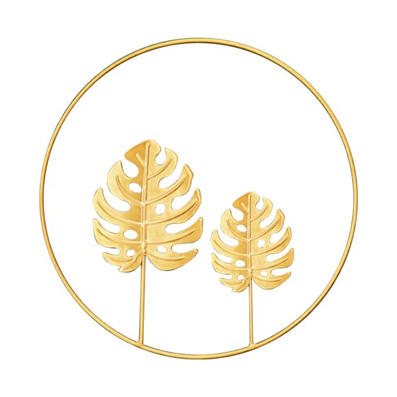 EGNMCR Room Decor Home Decor Nordic Living Room Gold Round Ginkgo Leaf Metal Wall Hanging Desktop decorations
